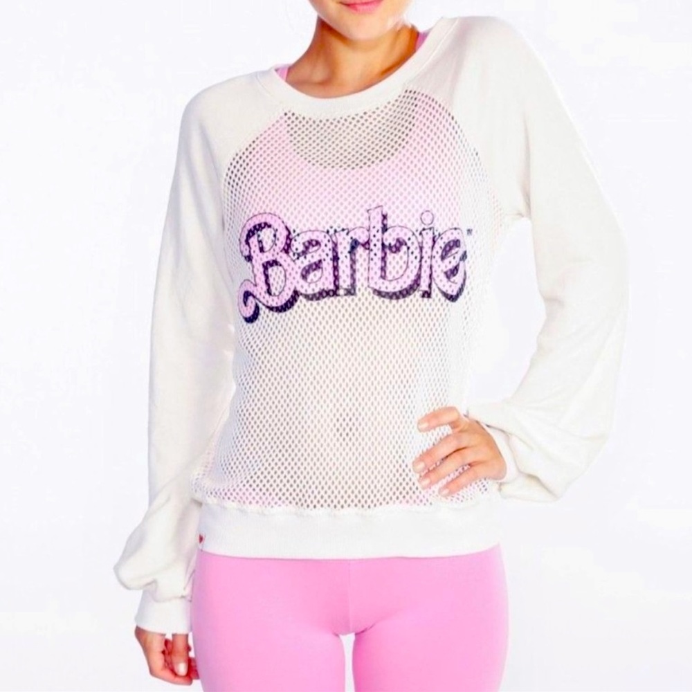 Wildfox White and Pink Long Sleeve Tee
